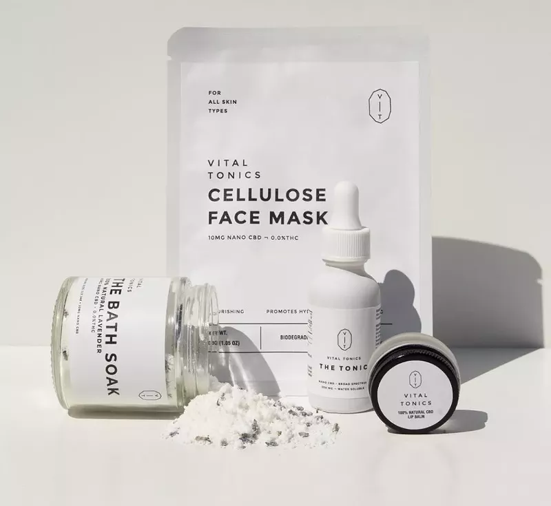 Image: Vital Tonics uses CBD for beauty products such as face masks and bath soaks.