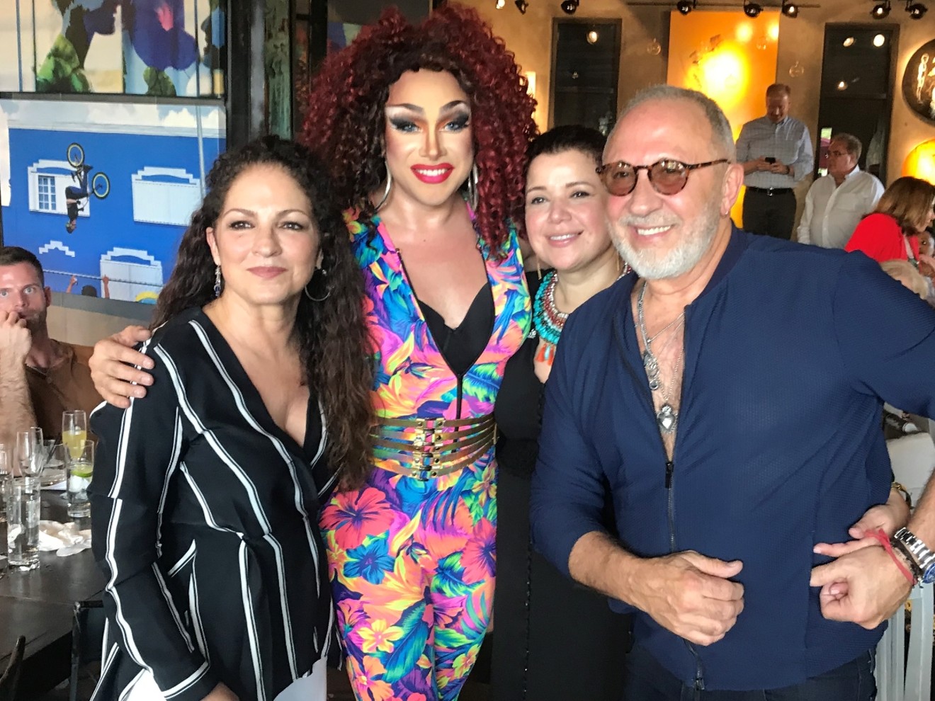 Gloria Estefan, Athena Dion, Ana Navarro, and Emilio Estefan at R House.