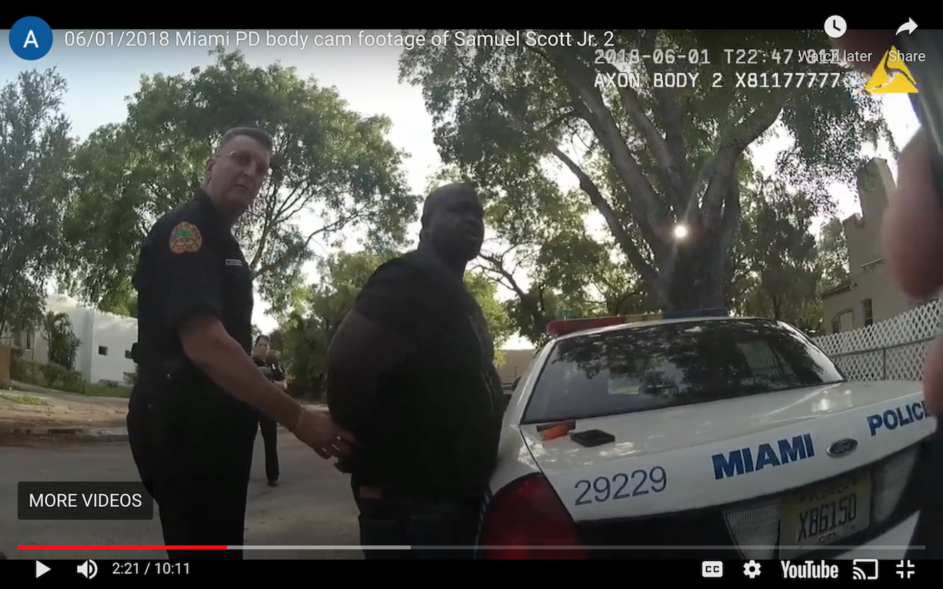 Samuel Scott Jr. was arrested by Miami Police officers after he called them to report his car stolen on June 1, 2018.