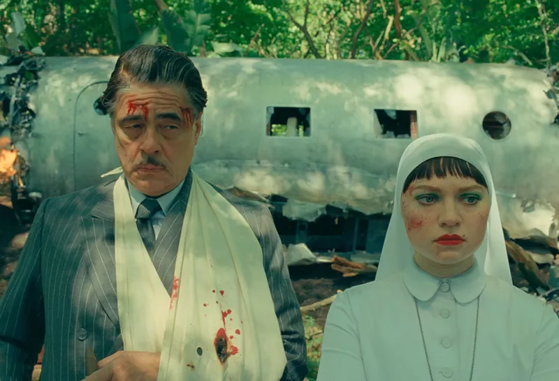Image: Benicio Del Toro and Mia Threapleton in director Wes Anderson's The Phoenician Scheme