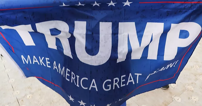 Image: A Trump-supporter's "Make America Great Again" flag
