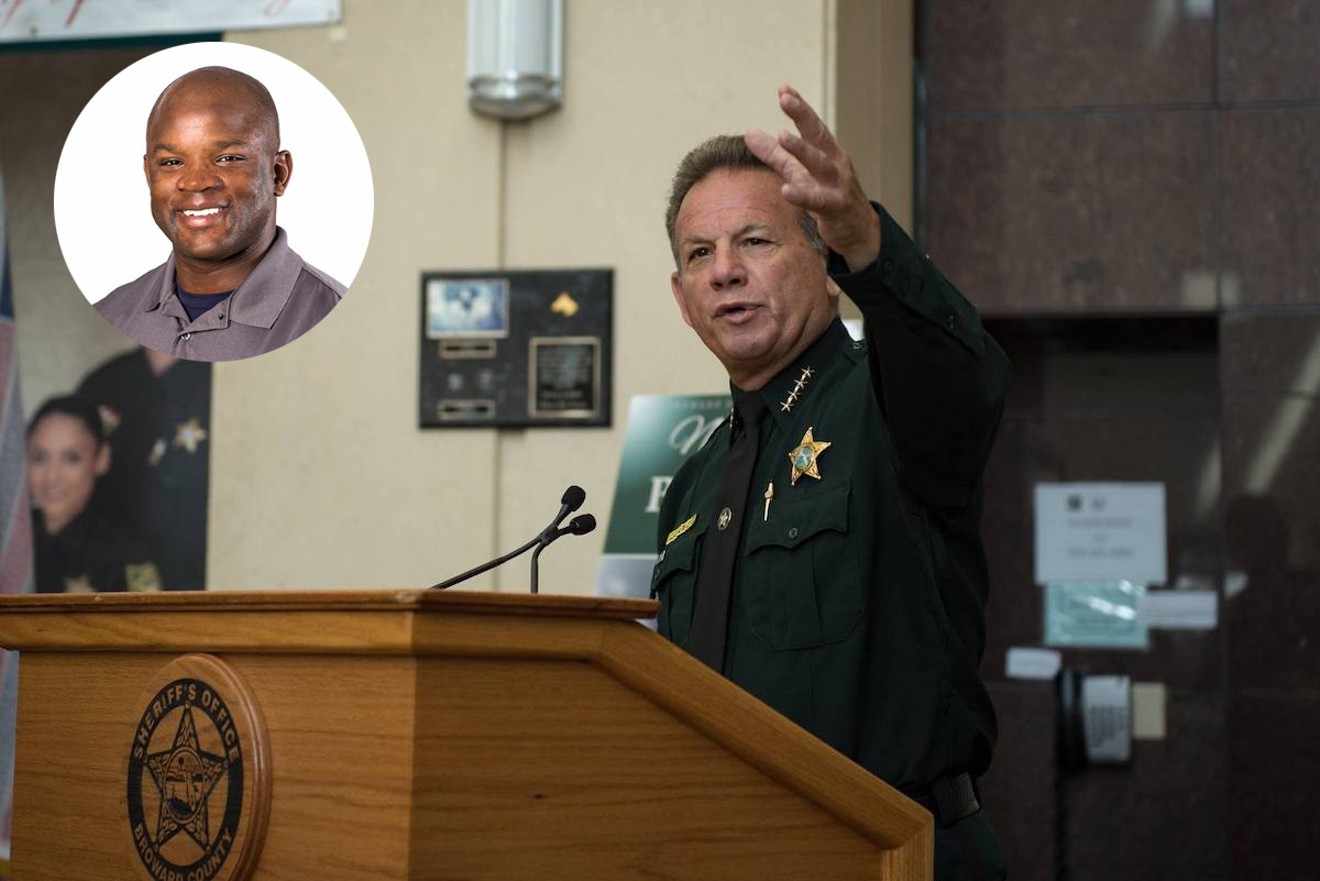 BSO Sheriff Scott Israel with inset of Gregory Tony.