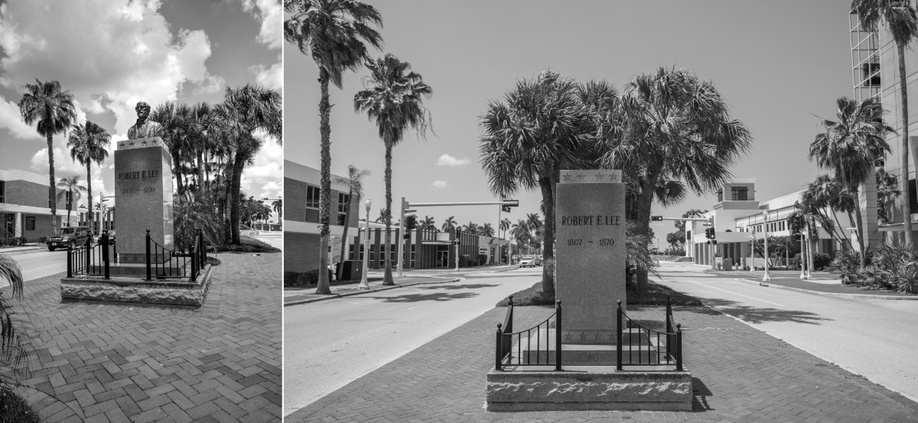 A bust of Robert E. Lee was erected in Fort Myers in the mid-1960s after multiple fundraising drives by the now-defunct Laetitia Ashmore Nutt Chapter of the United Daughters of the Confederacy. In June 2020, at the request of the Sons of Confederate Veterans, the bust was removed from its plinth. The Fort Myers City Council voted to take down the pedestal, but that removal is estimated to cost between $50,000 and $60,000, so for now it remains.