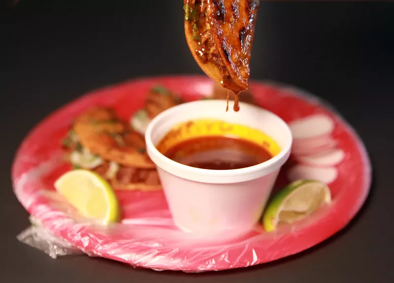 Image: El Primo Red Tacos is a pop-up shop inside Miami's Pez restaurant specializing in birria tacos.