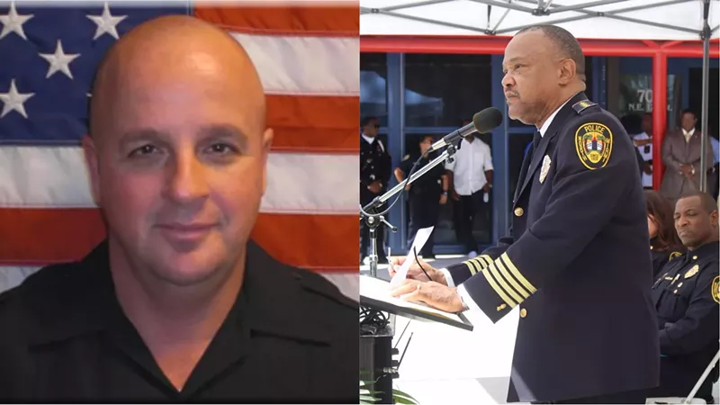 Image: North Miami Police Sgt. Patrick McNally (left) is suing after former Chief Gary Eugene (right) didn't promote him.