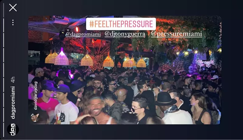 Image: A frame from Pressure Miami promoter David Garay's Instagram Stories