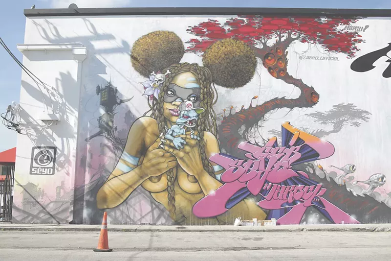 Image: Sèyo's mural outside Studio 60 on NW 36th Street.
