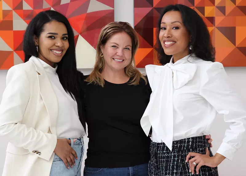 Image: Portrait of Bonnee founders Vanessa Sanchez, Meredith Vey, and Maritza Sanchez Schubert