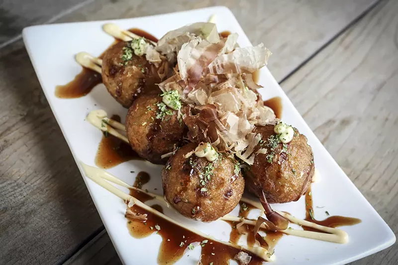 Image: One of the most enticing dishes is takoyaki. See more photos from Gaijin Izakaya by Cake.