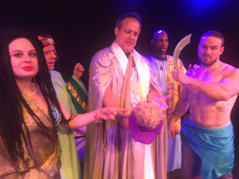 Image: Sheba Mason (left) stars in 700 Wives at Empire Stage.