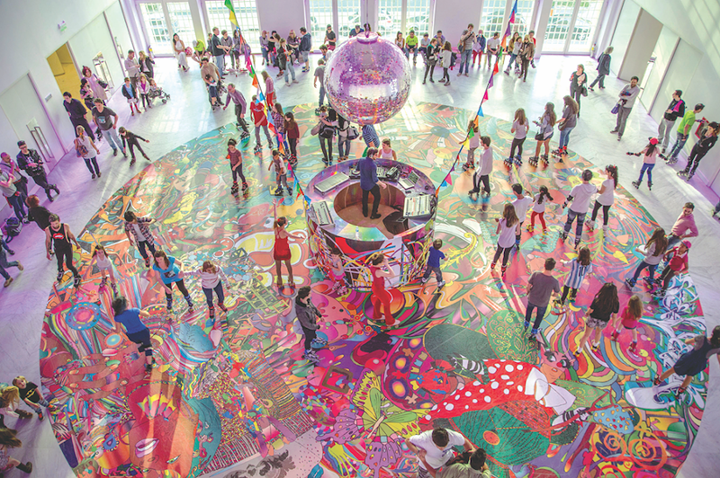 Image: The roller rink shows artwork by Brazilian duo Assume Vivid Astro Focus.