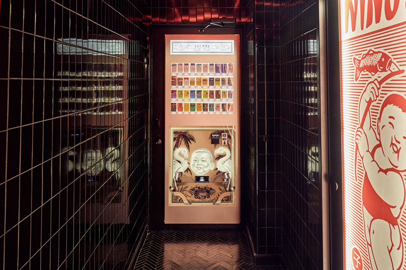 Image: The hottest new sushi speakeasy in Miami is Dekatora in Wynwood, which is hidden behind a cigarette machine inside the new Colombian restaurant Niño Gordo.