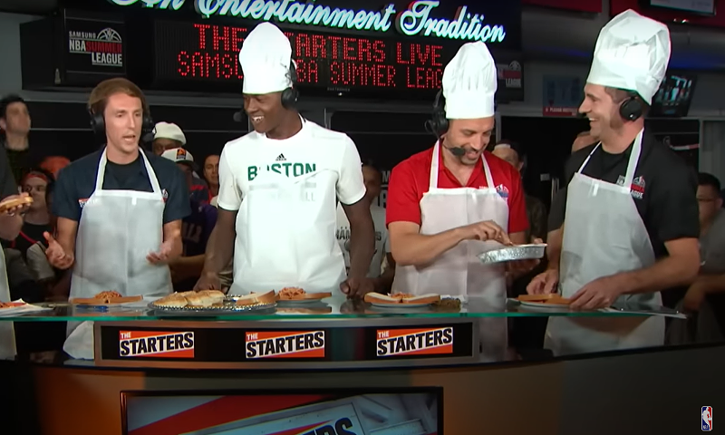 Image: NBA player wearing a chef's hat creates a strange sandwich