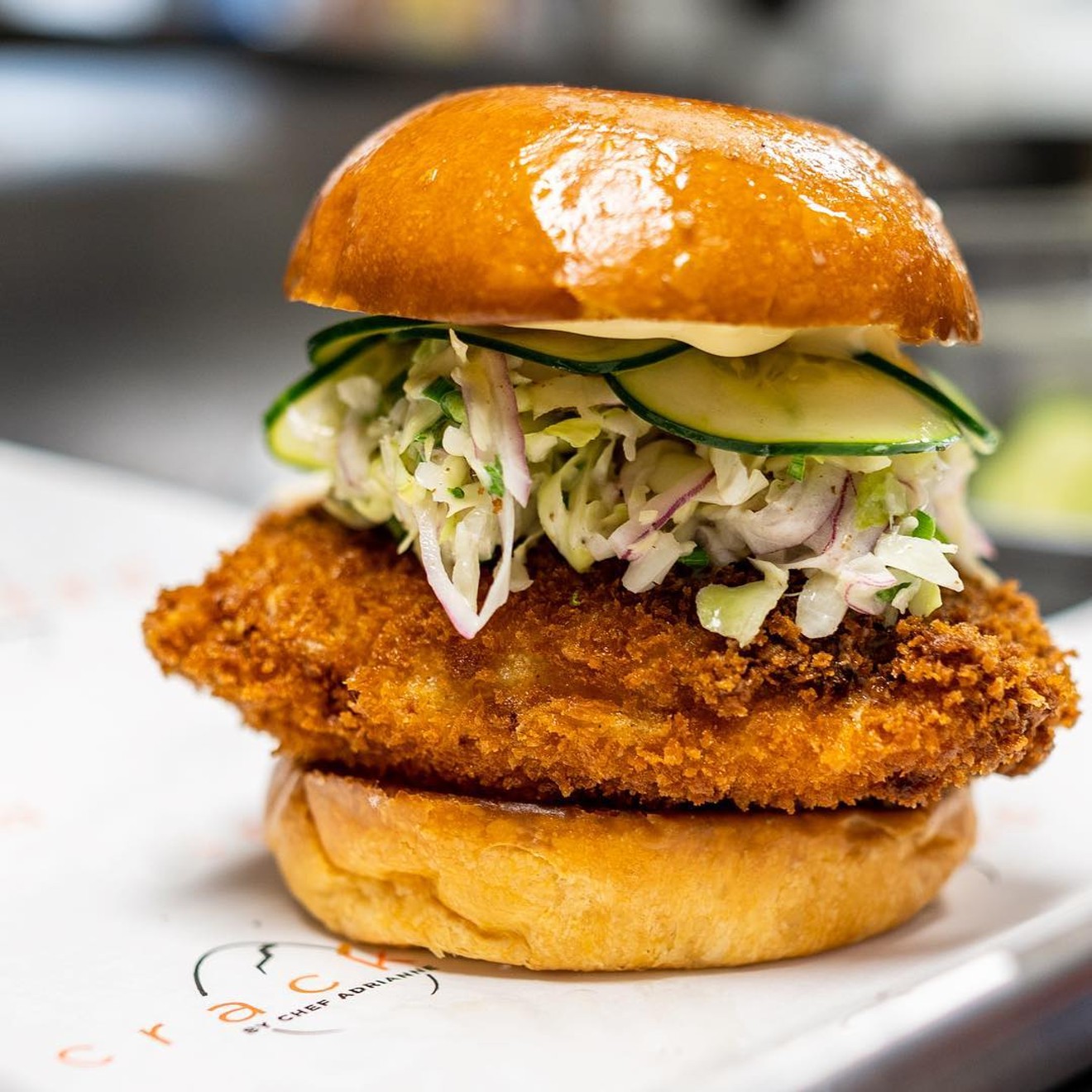 The fried chicken sandwich at Cracked.