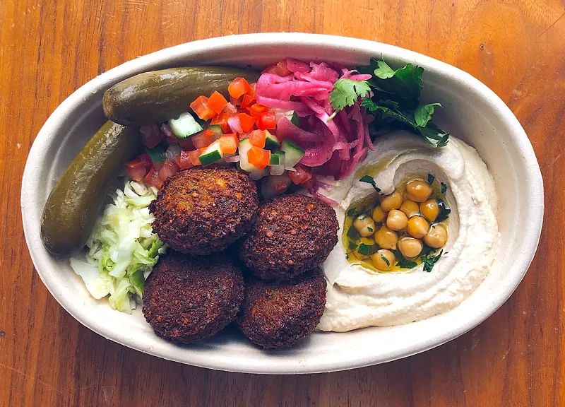 Image: Zak the Baker has launched a falafel pop-up that allows diners to enjoy an evening meal at his Wynwood bakery.